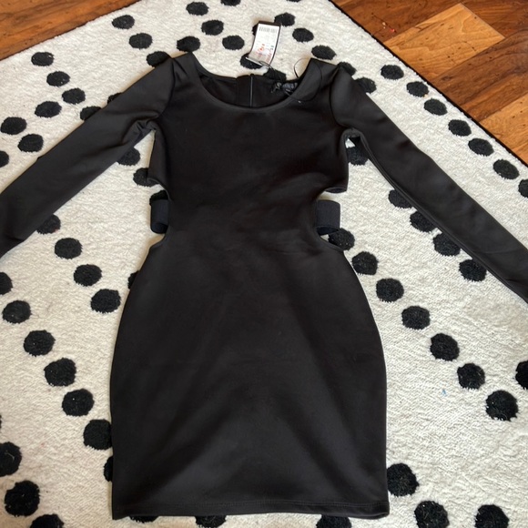 Amisu Dresses | Nwt Little Black Dress Bodycon With Waist Cut Outs | Color: Black | Size: 4 | Emmielynnn's Closet